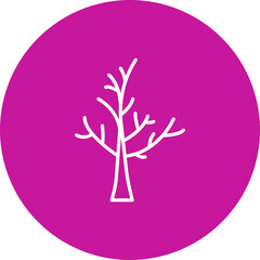 Dead Tree  Vector Pink Circle Icon Design
