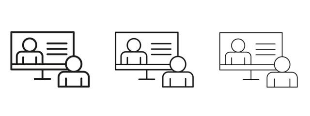 Online course icon for Website or Apps Elements, Logo. Pixel vector graphics
