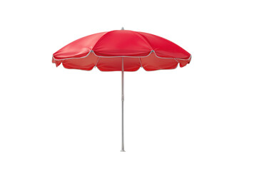 red beach umbrella isolated on transparent background