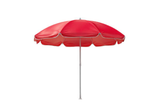 red beach umbrella isolated on transparent background - Powered by Adobe