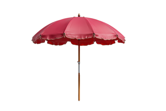 red beach umbrella isolated on transparent background