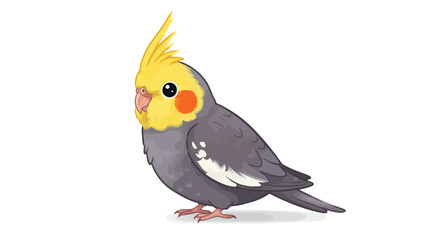 Obraz premium Cute Colorful Cartoon Parrot or Parakeet