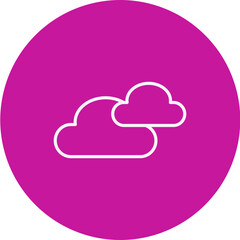 Cloud Vector Pink Circle Icon Design