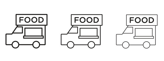 Food truck icon for Website or Apps Elements, Logo. Pixel vector graphics