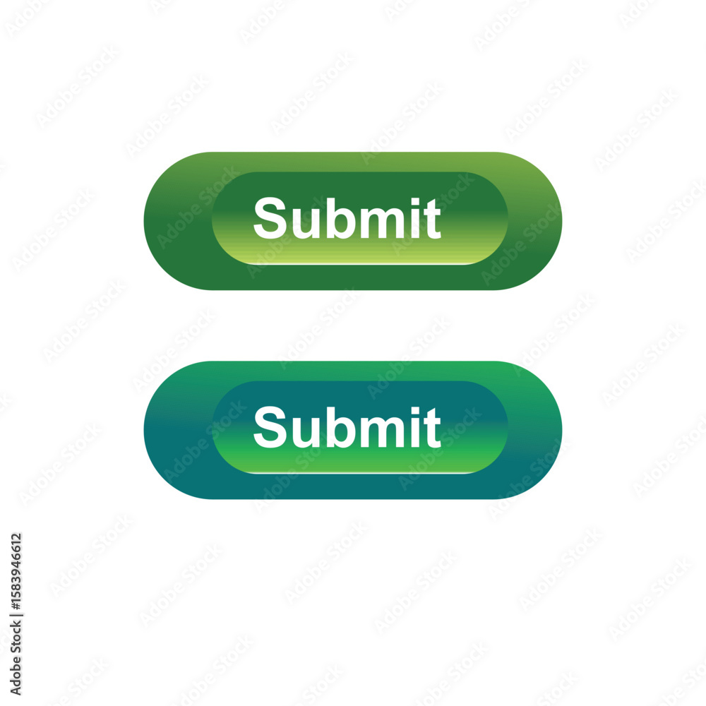 Fototapete green gradient submit button set for user interface design, website calls to action for modern web f