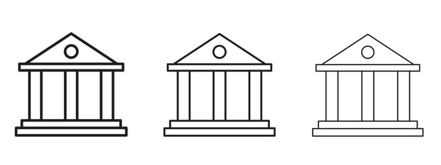 Courthouse icon for Website or Apps Elements, Logo. Pixel vector graphics
