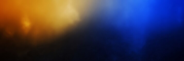 A colorful abstract painting with blue and yellow swirls. The painting has a dreamy, whimsical feel to it