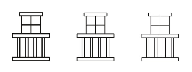 Balcony icon for Website or Apps Elements, Logo. Pixel vector graphics