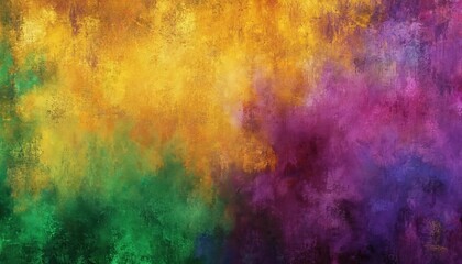 Obraz premium Vibrant abstract background with rich palette of Mardi Gras colors. Purple, green, gold gradient effect adds depth. Elegance and charm of New Orleans celebrations. Festive and joyous atmosphere.