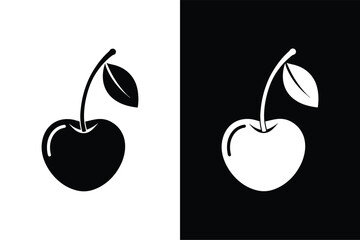 Cherry icon isolated vector icon illustration on white background.