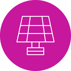 Solar Panel  Vector Pink Circle Icon Design