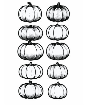 Pumpkin Vector Set &ndash; Hand Drawn Line Ar