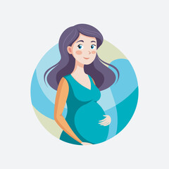  A pregnant lady woman illustrations vector art file 