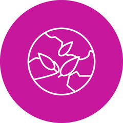 Green Leaf Globe  Vector Pink Circle Icon Design