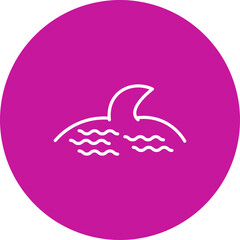 Ocean Waves  Vector Pink Circle Icon Design