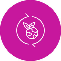EcoFriendly Products  Vector Pink Circle Icon Design