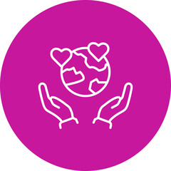 Earth Day Celebration  Vector Pink Circle Icon Design