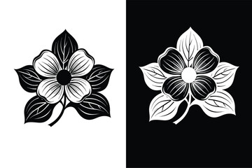 Dogwood flower icon isolated vector icon illustration on white background.