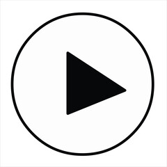  Play Button Line Icon Vector