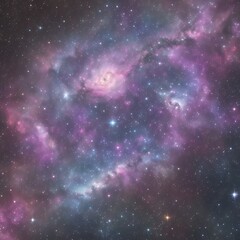 Naklejka premium A vibrant nebula bursts with cosmic colors and starlight, creating a breathtaking view of the universe