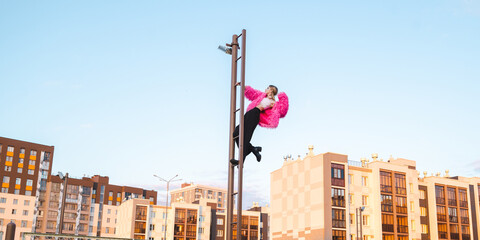 Woman in pink