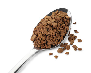 Spoon with instant coffee isolated on white