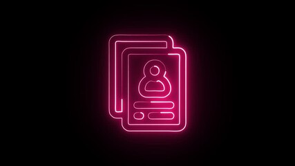 Contact Card Animation with Glowing Lines on Black Background