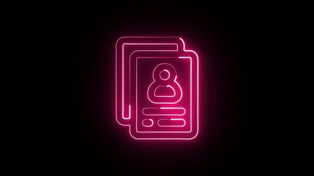 Contact Card Animation with Glowing Lines on Black Background