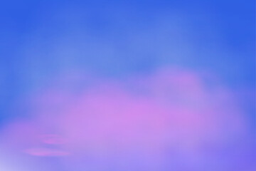 Abstract blue sky background with soft sweet pink clouds and dreamy sky colors. Evening sky when the sun sets during the rainy season.