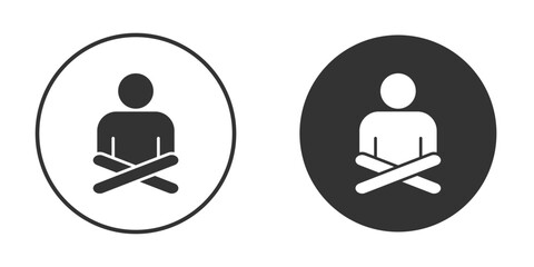 Meditating icon simple solid style concept. Clipart vectors