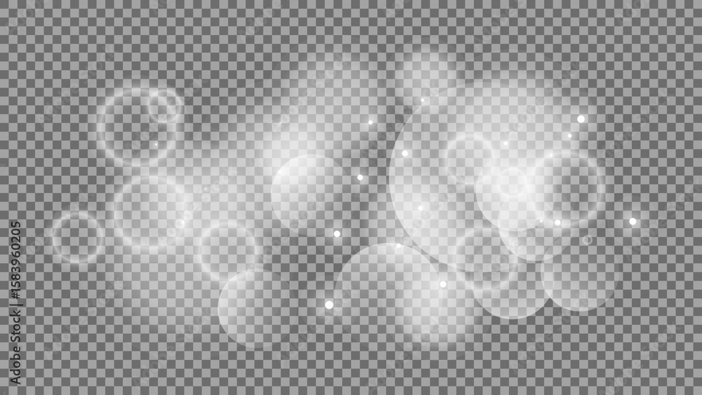 Poster bokeh circles on transparent background