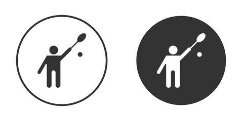 Badminton icon simple solid style concept. Clipart vectors