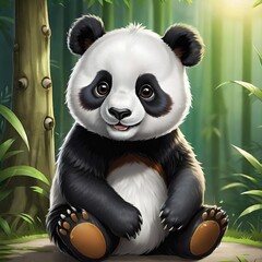Cute baby panda