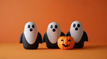 Obraz premium Halloween is a spooky, eerie, and thrilling celebration filled with mysterious, ghostly, and supernatural vibes. It's a night of haunted houses, carved pumpkins, and flickering candles. Children dress