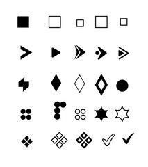 flèche, Bullet List for PowerPoint Presentation, Bullet point collection, arrows set vector illustration. Bullet points arrow collection. Vector illustration. Bullet point collection for presentation