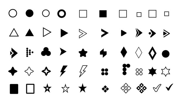 flèche, Bullet List for PowerPoint Presentation, Bullet point collection, arrows set vector illustration. Bullet points arrow collection. Vector illustration. Bullet point collection for presentation