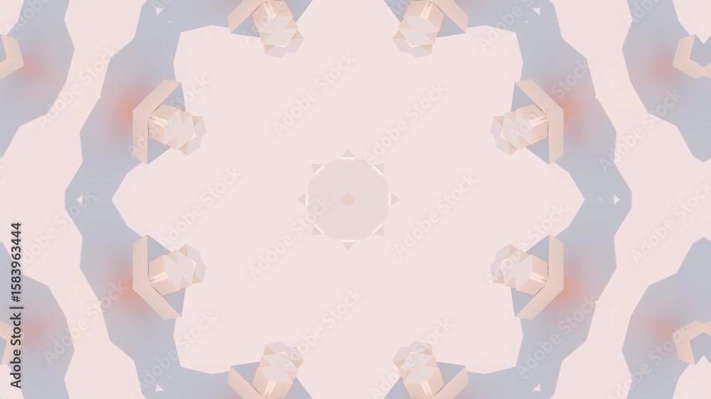 Poster dynamic kaleidoscope: a stunning 3d geometric mandala mosaic. dive into captivating abstract designs
