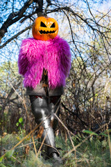 Axe in pumpkin