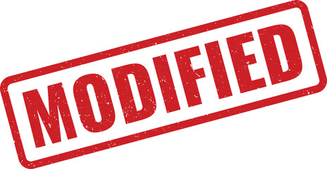 Red Modified Rubber Stamp Impression on White Background Authenticated Document or Marked Status