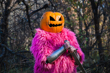 Axe in pumpkin