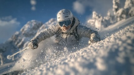 Dynamic alpine skiing at the 2026 winter olympics in stunning dolomites