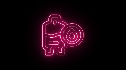 Blood Donation Animation with Glowing Lines on Black Background