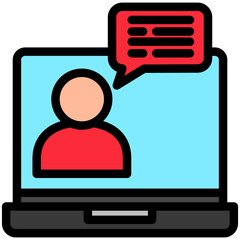 Chat outline color, mini illustration icon. use for modern concept, print, UI, UX kit, web and app development. Vector related to remote working, work from home.