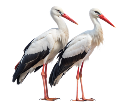 white stork ciconia isolated on white background. PNG Transparent file type with high definition quality And vibrant color grading Available.