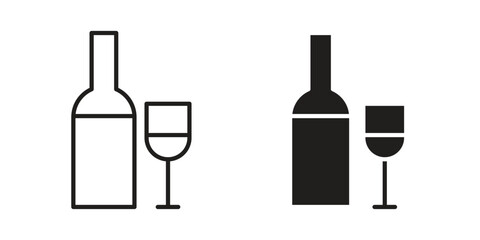 Vodka icon set line art and glyph design. Eps10