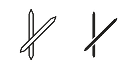 Toothpick icon set line art and glyph design. Eps10