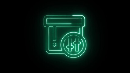 Alert Settings Animation with Glowing Lines on Black Background