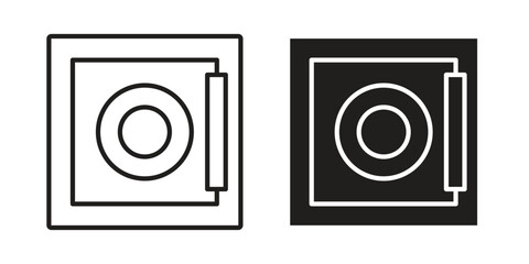 Safe icon set line art and glyph design. Eps10