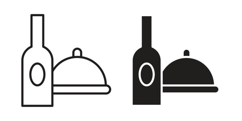 Room service icon set line art and glyph design. Eps10