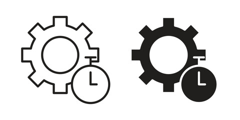 Productivity icon set line art and glyph design. Eps10